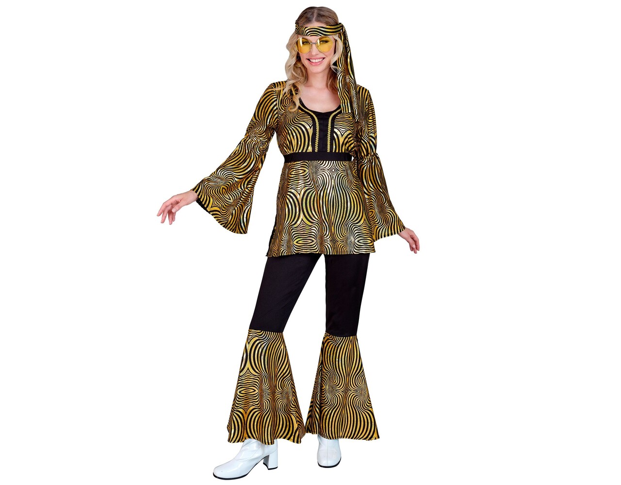 Hippie 60S Kostuum Goud Dames - Partywinkel