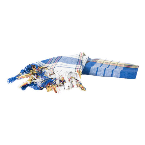 Beauty & Care Pestemal blauw geblokt 170 x 80 cm Beauty & Care Pestemal blauw geblokt 170 x 80 cm