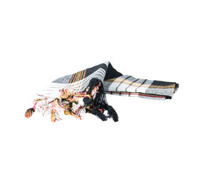 Beauty & Care Pestemal zwart geblokt 170 x 80 cm Beauty & Care Pestemal zwart geblokt 170 x 80 cm