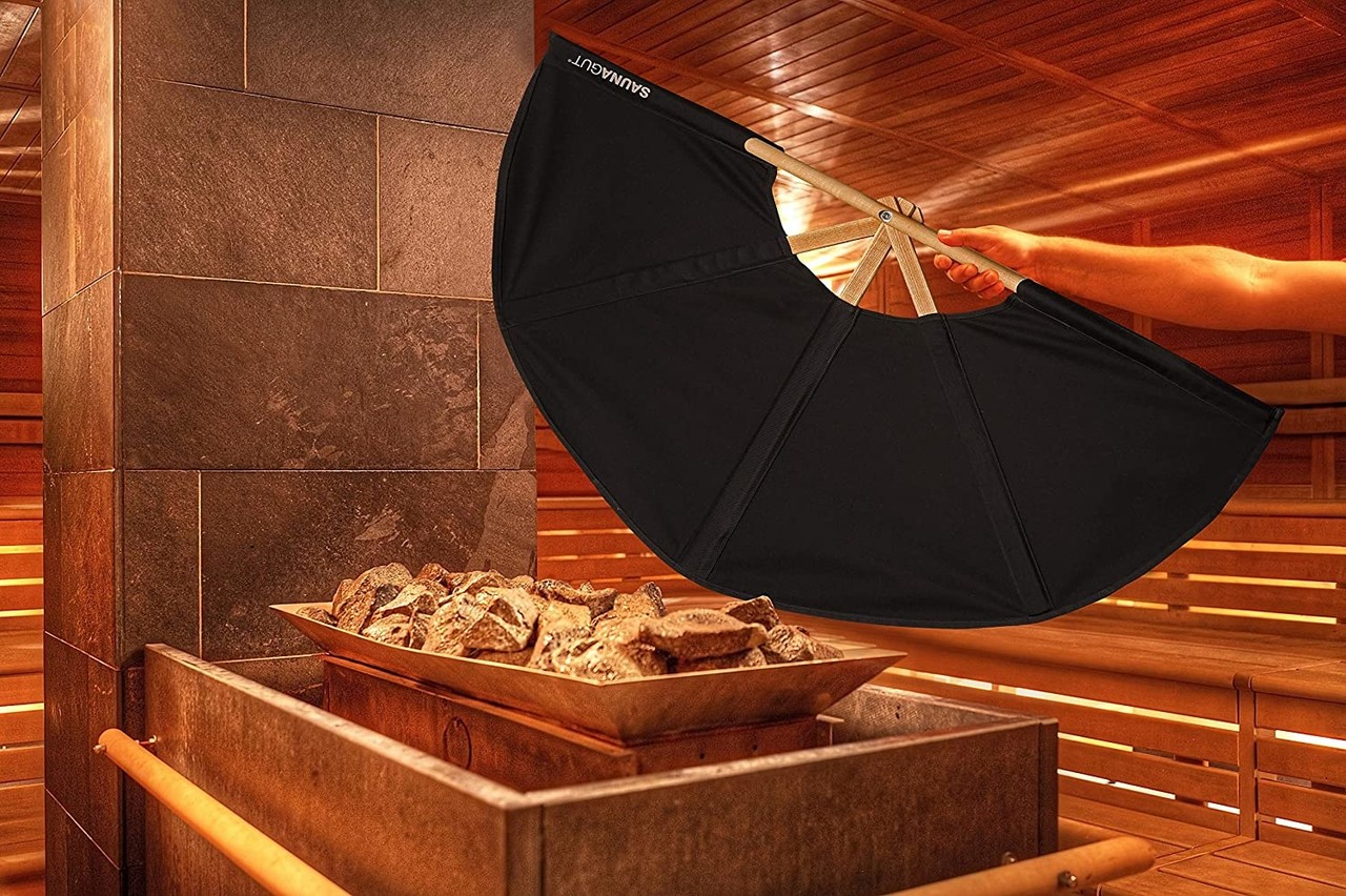 Saunagut Fächer schwarz 100 cm Saunagut Fächer schwarz 100 cm
