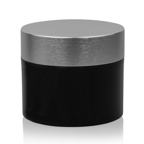 Beauty & Care 200-ml-Glas mit Deckel aus gebürstetem Aluminium Beauty & Care 200-ml-Glas mit Deckel aus gebürstetem Aluminium