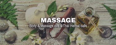 Huile de massage et timbres d'herbes thaïlandaises
