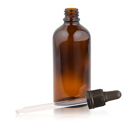 Beauty & Care Flacon en verre marron de 100 ml avec pipette Beauty & Care Flacon en verre marron de 100 ml avec pipette