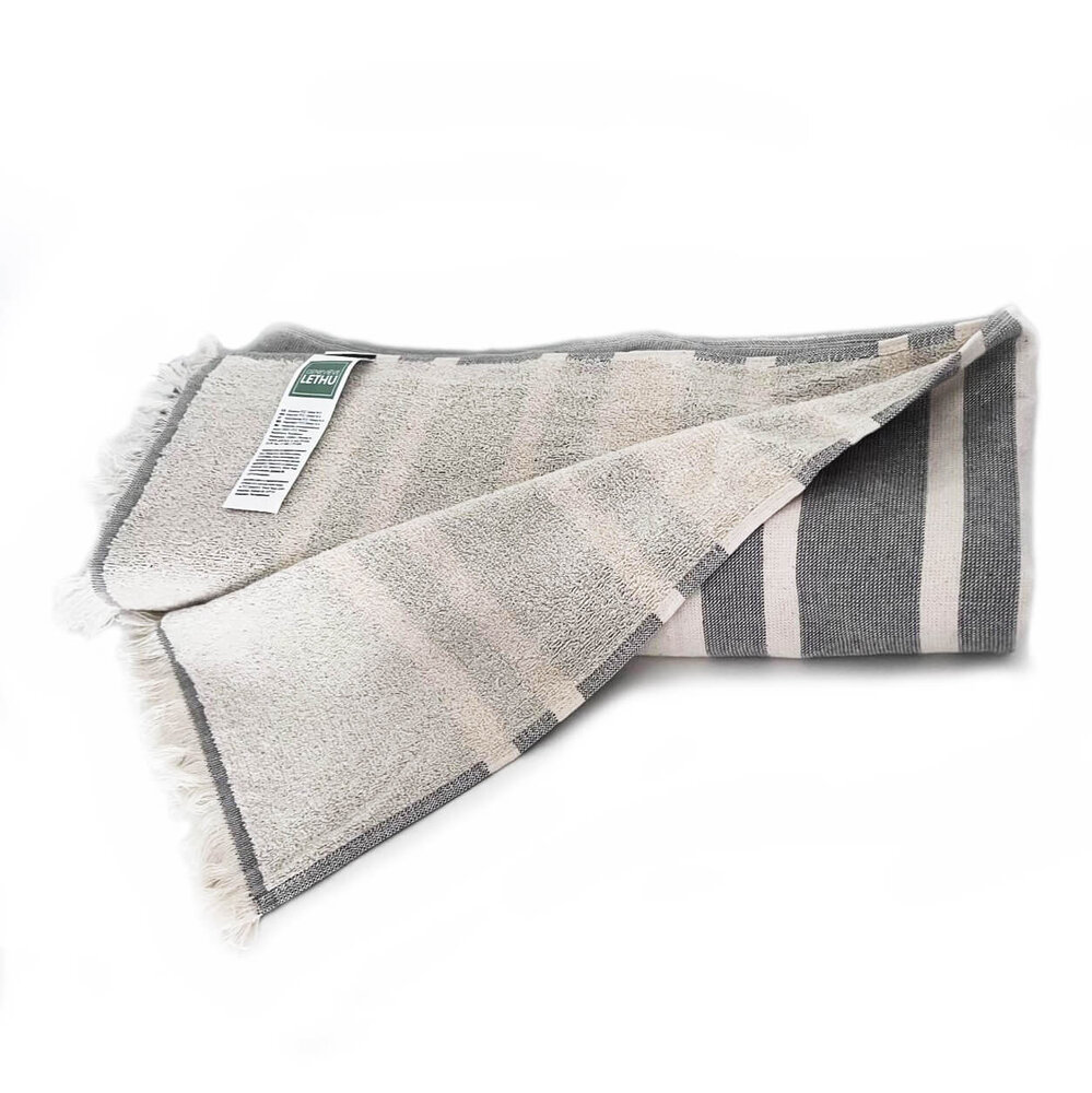 Serviette hammam gris clair rayé 180 x 80 cm Serviette hammam gris clair rayé 180 x 80 cm