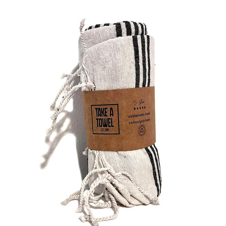 Beauty & Care Hammam towel black striped 165 x 80 cm Beauty & Care Hammam towel black striped 165 x 80 cm