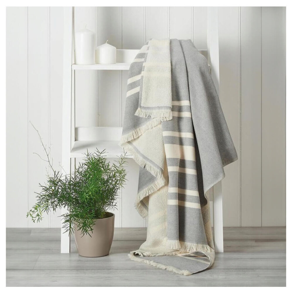 Hamam towel light gray striped 180 x 80 cm Hamam towel light gray striped 180 x 80 cm
