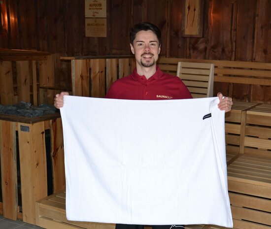 Saunagut Handtuch mit Doppelnaht, 75 x 100 cm, 440 g/m2