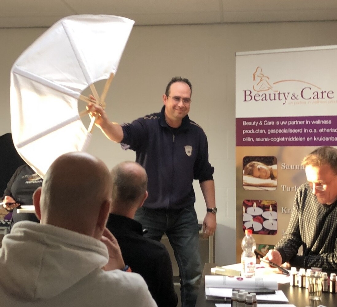 Saunagut Fächer weiß 100 cm