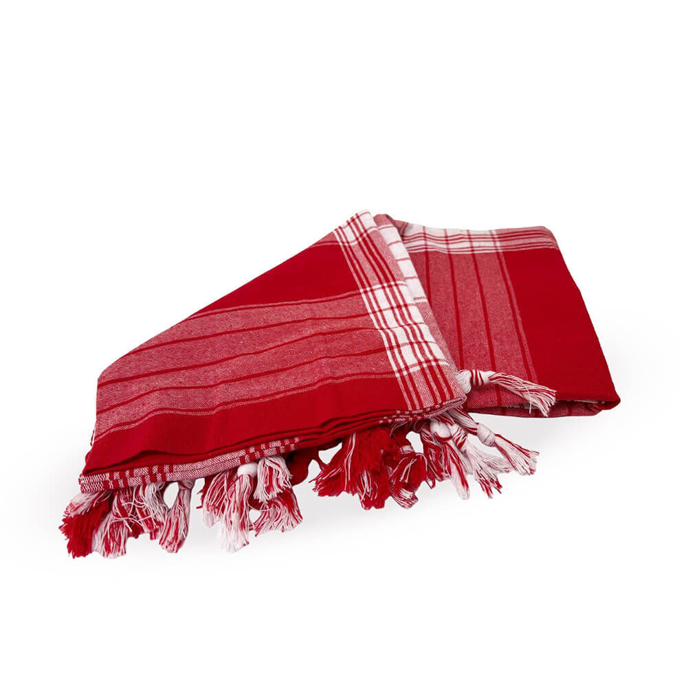 Beauty & Care Pestemal rot kariert 170 x 80 cm Beauty & Care Pestemal rot kariert 170 x 80 cm