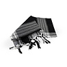 Beauty & Care Pestemal zwart geblokt 170 x 80 cm