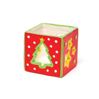 Waxinelichthouder Kubus Winter 4 stuks (Voorraad 17 sets OP=OP)