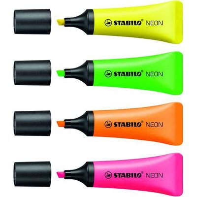 Stabilo STABILO NEON markeerstift in netje 4 kleuren