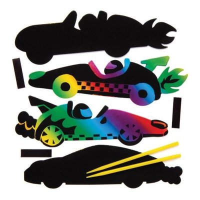 Kraskunst Raceauto magneten 10 stuks ( Voorraad 28 sets OP=OP)