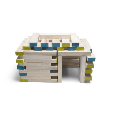Grote houten toren JENGA (met dobbelsteen)