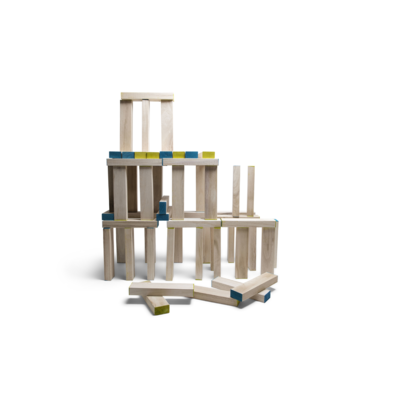 Grote houten toren JENGA (met dobbelsteen)