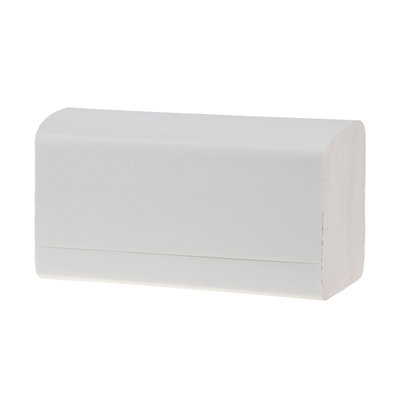 Primesource Handdoek z/z vouw wit 2- laags, 210 x 240mm Techline