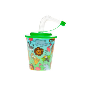 Drinkbeker 3D Jungle met rietje