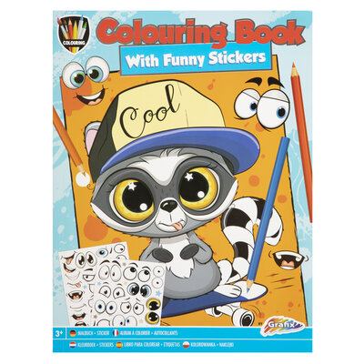 Kleurboek Cool met stickers ( voorraad 7 stuks OP = OP)