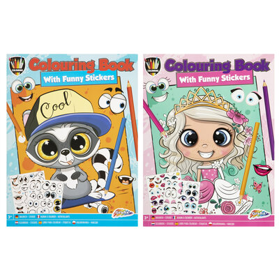Kleurboek Cool met stickers ( voorraad 15 stuks OP = OP)