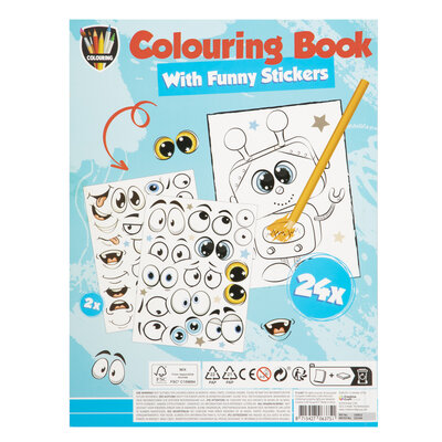 Kleurboek Cool met stickers ( voorraad 7 stuks OP = OP)