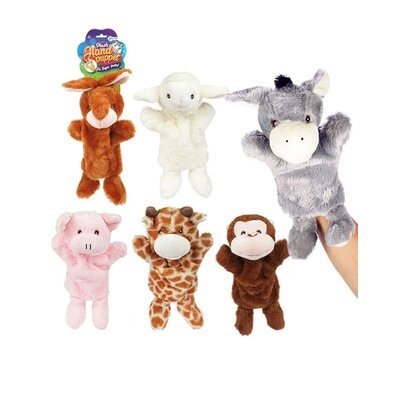 Handpop dieren pluche ( voorraad 316 stuks OP = OP)