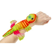 Klaparmband pluche hagedis ( voorraad 25 stuks OP = OP)