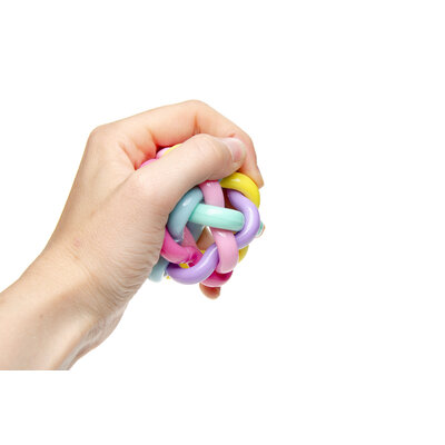 Regenboog Curly stuiterbal ( voorraad 43 stuks OP = OP)