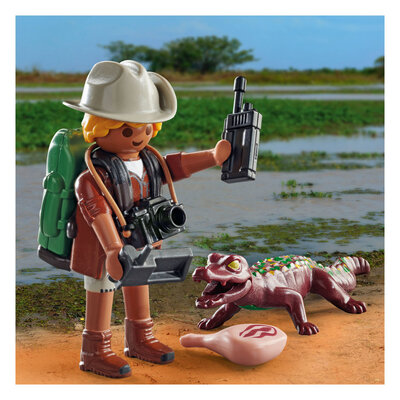 Playmobil Onderzoeker met Jonge Kaaiman ( voorraad 3 stuks OP = OP)