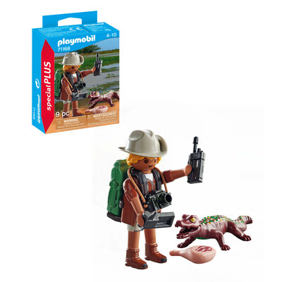 Playmobil Onderzoeker met Jonge Kaaiman ( voorraad 3 stuks OP = OP)