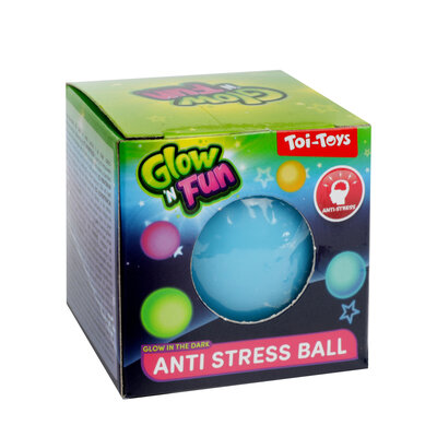 Glow in the dark anti stress bal 6 cm ( voorraad 396 stuks OP = OP)