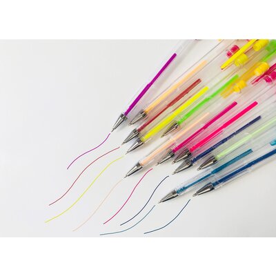 Gelpennen glitter, set á 18 st. ( voorraad 70 sets OP = OP)