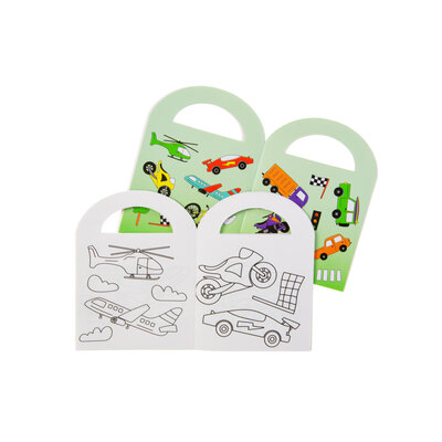 Kleurboekje + stickers Voertuigen