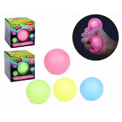 Glow in the dark anti stress bal 6 cm