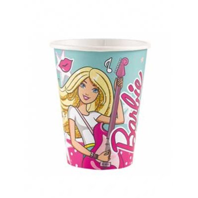 Beker Barbie Popstar 8 stuks( Voorraad 3 sets OP=OP)