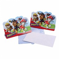 Paw Patrol Uitnodigingen 8 stuks (Voorraad 3 verp. OP=OP)