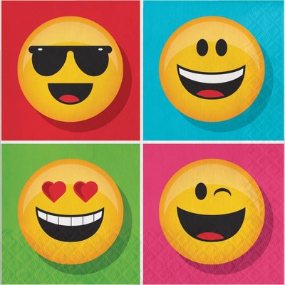 Emoji Servetten 16 stuks (Voorraad: 1 verp. OP = OP)