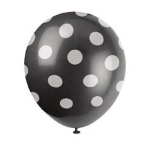 Ballonnen zwart met witte stip