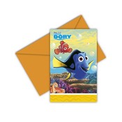 Uitnodigingen Finding Dory 6 stuks (voorraad: 2 sets)