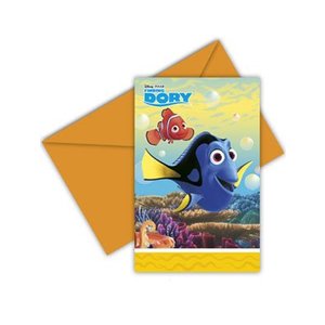 Uitnodigingen Finding Dory 6 stuks (voorraad: 2 sets)