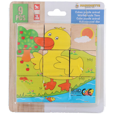 Houten blokkenpuzzel dier (voorraad 13 stuks OP = OP)