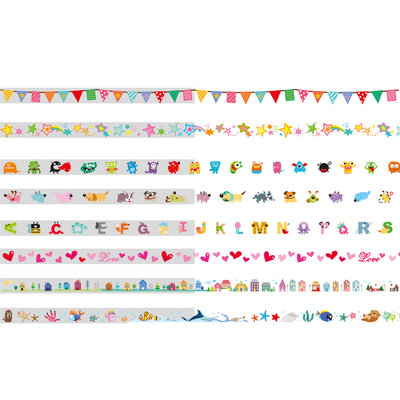 Roller met decoratietape (4 meter!) ( voorraad 11 stuks OP = OP)