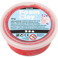 Foam Clay 35 g. glitterrood