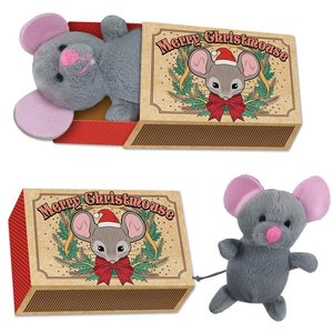 Muisje pluche in geschenkdoosje 'Christmouse'