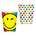 Smiley regenboog bekers 8 stuks