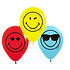 Smiley regenboog ballonnen 6 stuks
