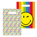 Smiley regenboog feestzakjes 8 stuks