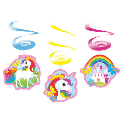 Eenhoorn Regenboog swirl hangers 6 stuks