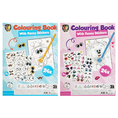 Kleurboek Cool met stickers ( voorraad 7 stuks OP = OP)