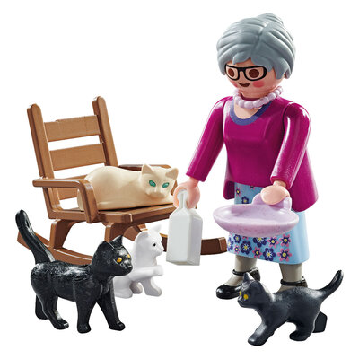 Playmobil Oma met Katten