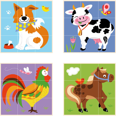 Stapel blokpuzzel boerderijdieren 24 mnd+